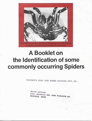 Seller image for A Booklet on the Identification of some Commonly Occurring Spiders for sale by Leura Books