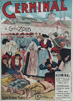 "GERMINAL d' Emile ZOLA" Affiche italienne originale entoilée 1914