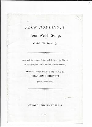 Imagen del vendedor de Four Welsh Songs / Pedair Can Gymreig: Arranged for Unison Voices and Orchestra (or Piano) a la venta por Gwyn Tudur Davies