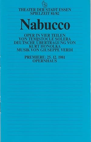 Immagine del venditore per Programmheft Giuseppe Verdi NABUCCO Premiere 25. Dezember 1981 Spielzeit 1981 / 82 venduto da Programmhefte24 Schauspiel und Musiktheater der letzten 150 Jahre