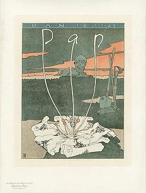 "PAN 1895-96" Litho Maîtres de l'Affiche entoilée Planche n° 67 Josef SATTLER 1895