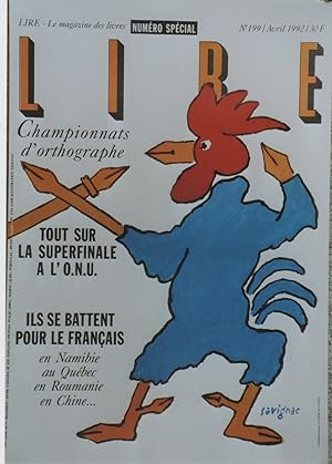 "LIRE - Le Magazine des Livres" Affiche originale entoilée SAVIGNAC 1996