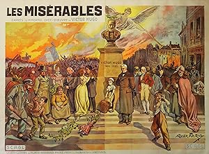 "LES MISÉRABLES" Affiche originale entoilée 1912 (Albert CAPELLANI / Victor HUGO)