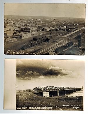 (Real Photo postcards) Two Views of Syracuse, Kansas 1916