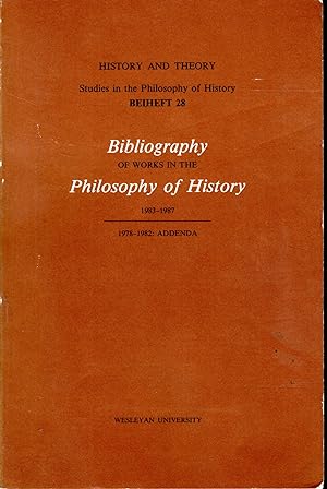 Seller image for History and Theory: Studies in the Philosophy of History:Beiheft 287: Bibliography of Works in the Philosophy of History, 1983-1987 for sale by Dorley House Books, Inc.