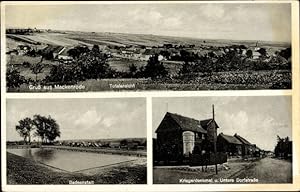 Ansichtskarte / Postkarte Mackenrode Hohenstein Thüringen, Totalansicht, Badeanstalt, Kriegerdenk...