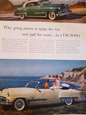 Seller image for Advertisement: Desoto Automobiles "Why Going Places is Twice the Fun." for sale by Hammonds Antiques & Books