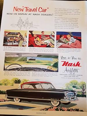 Seller image for Advertisement: Nash Airflytes Automobiles "New 'travel Car"' - "None so New As Nash Airflytes" for sale by Hammonds Antiques & Books