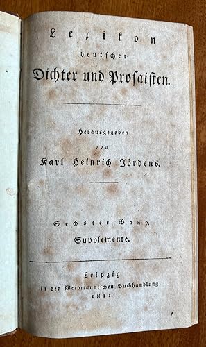 Bild des Verkufers fr Lexikon deutscher Dichter und Prosaisten zum Verkauf von J & J LUBRANO MUSIC ANTIQUARIANS LLC