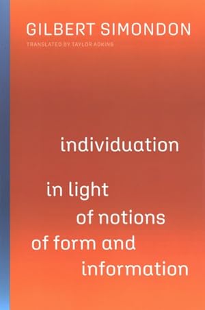 Bild des Verkufers fr Individuation in Light of Notions of Form and Information zum Verkauf von GreatBookPrices
