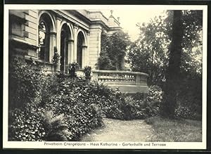 Ansichtskarte Witten a. d. Ruhr, Privatheim Crengeldanz, Haus Katharina, Gartenhalle und Terrasse