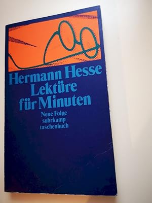 Bild des Verkufers fr Hesse, Hermann: Lektre fr Minuten; Teil: 2., Neue Folge. Suhrkamp Taschenbuch ; 240 zum Verkauf von Antiquariat-Fischer - Preise inkl. MWST