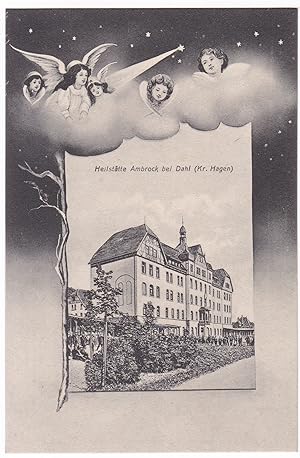 Seller image for AK Litho Heilsttte Ambrock bei Dahl (Kreis Hagen), alte Ansicht mit Engeln auf Wolken, 1907 zu datieren, ungelaufen for sale by GAENSAN Versandantiquariat