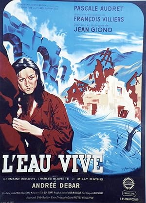 "L'EAU VIVE" Affiche originale entoilée / Réalisé par François VILLIERS avec Pascale AUDRET (Scén...
