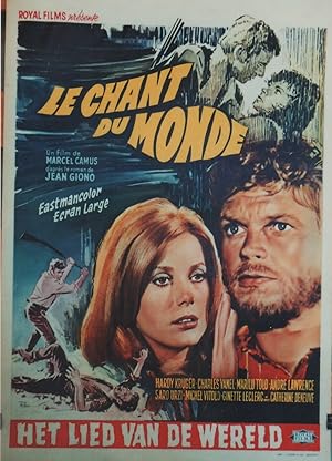 "LE CHANT DU MONDE" Affichette belge originale entoilée / Réalisé par Marcel CAMUS (1965) avec Ca...