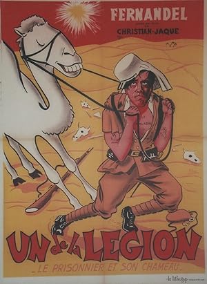 "UN DE LA LÉGION" Réalisé par CHRISTIAN-JAQUE en 1936 avec FERNANDEL / Affiche ressortie entoilée...