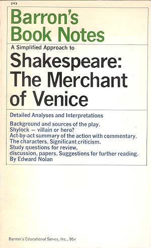 Bild des Verkufers fr Shakespeare:; The Merchant of Venice zum Verkauf von Blacks Bookshop: Member of CABS 2017, IOBA, SIBA, ABA