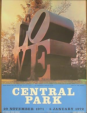 1971 Original Robert Indiana Signed "Love" Central Park Exhibition Poster