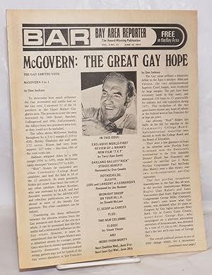 Bild des Verkufers fr B.A.R. Bay Area Reporter: the catalyst for all factions of the Gay Community; vol. 2, #12, June 14, 1972; McGovern: the great gay hope zum Verkauf von Bolerium Books Inc.