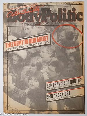 Bild des Verkufers fr The Body Politic: a magazine for gay liberation; #72, April, 1981; The Enemy in Our Midst zum Verkauf von Bolerium Books Inc.