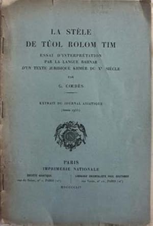 Imagen del vendedor de Stele de Tuol Rolom Tim, La a la venta por SEATE BOOKS