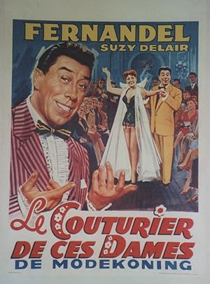 "LE COUTURIER DE CES DAMES" Affichette belge originale entoilée / Réalisé par Jean BOYER en 1956 ...