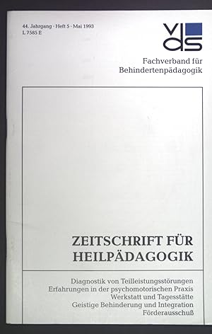 Bild des Verkufers fr Zum Verhltnis von Werkstatt und Tagessttten - in: Zeitschrift fr Heilpdagogik 44. Jhg. Heft 5. zum Verkauf von books4less (Versandantiquariat Petra Gros GmbH & Co. KG)