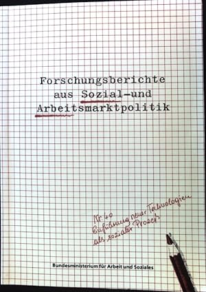Seller image for Einfhrung neuer Technologien als sozialer Prozess. Forschungsberichte aus Sozial- und Arbeitsmarktpolitik. Nr. 40. for sale by books4less (Versandantiquariat Petra Gros GmbH & Co. KG)