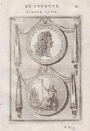 Image du vendeur pour Roy d'Angleterre" - Charles II of England (1630-1685) Karl King Knig toi Portrait medaille numismatics mis en vente par Antiquariat Steffen Vlkel GmbH