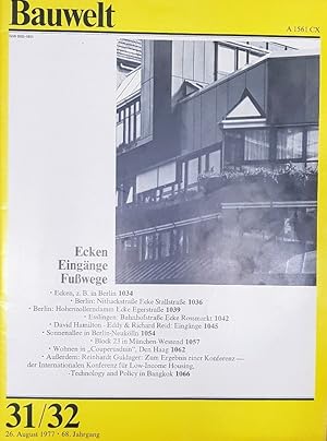 Bauwelt 31-32/1977. THEMA: Ecken, Eingänge, Fußwege.