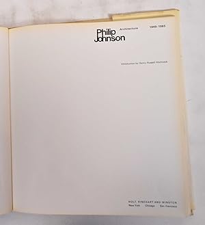 Bild des Verkufers fr Philip Johnson: Architecture 1949-1965 zum Verkauf von Mullen Books, ABAA