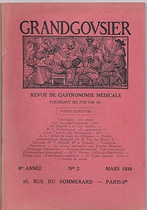 Grandgousier. Revue de gastronomie médicale. N°2 Mars 1939