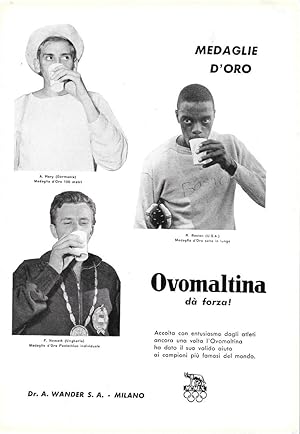 Immagine del venditore per Ovomaltina da forza, Medaglie d'Oro alle Olimpiadi di Roma. Advertising 1960 venduto da libreria biblos