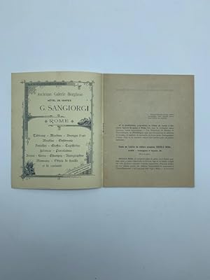 Ancienne Galerie Borghese. Hotel de ventes G. Sangiorgi, Rome (Catalogue)