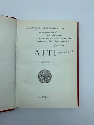 Societa' Savonese di Storia Patria. Atti - vol. XXVIII