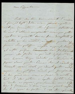 Lettera a Pasquale Romanelli a proposito di un incarico per una scultura. Firenze 2 genn. 1870
