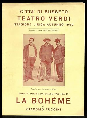 Città di Busseto, Teatro Verdi, Stagione lirica autunno 1960. La Bohème di Giacomo Puccini