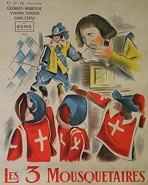 "LES TROIS MOUSQUETAIRES" / Réalisé par André HUNEBELLE en 1953 avec BOURVIL, Georges MARCHAL, Gi...