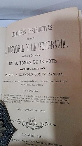 Seller image for LECCIONES INSTRUCTIVAS SOBRE LA HISTORIA Y LA GEOGRAFIA / BOSQUEJO DE ALGUNOS FENOMENOS FISICOS Y CUERPOS NATURALES for sale by LIBRERIA  SANZ
