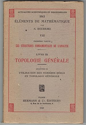 Bild des Verkufers fr Elements De Mathematique VIII (Livre III) zum Verkauf von Eureka Books