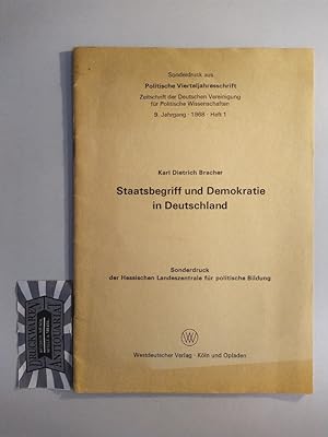 Staatsbegriff und Demokratie in Deutschland. (Sonderdruck aus Politische Viertelsjahresschrift Ze...