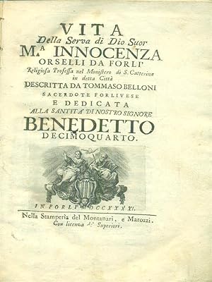 Seller image for Vita della serva di Dio Ma Innocenza Orselli da Forli' for sale by Miliardi di Parole