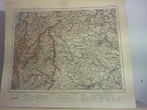 Topogr. Übersichtskarte des Deutschen Reiches. 170. Stuttgart. Lithographie. Mehrfarbige Landkart...