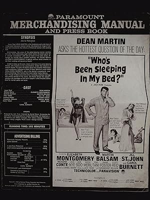 Image du vendeur pour Who's Been Sleeping in My Bed? Pressbook 1965 Dean Martin, Elizabeth Montgomery mis en vente par AcornBooksNH