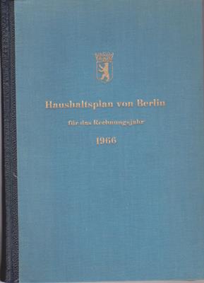 Gesetz über die Feststellung des Haushaltsplans von Berlin für das Rechnungsjahr 1966 und Ausführ...
