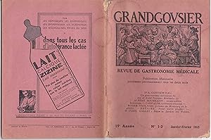 Grandgousier. Revue de gastronomie médicale. N° 1-2 Janvier-Février 1952