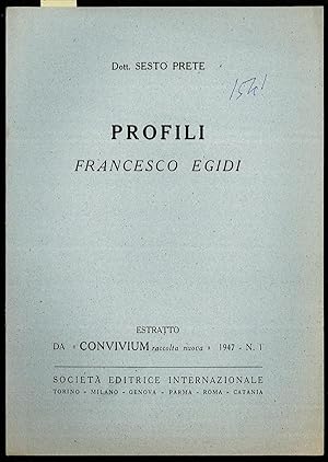 Immagine del venditore per Profili Francesco Egidi venduto da Sergio Trippini