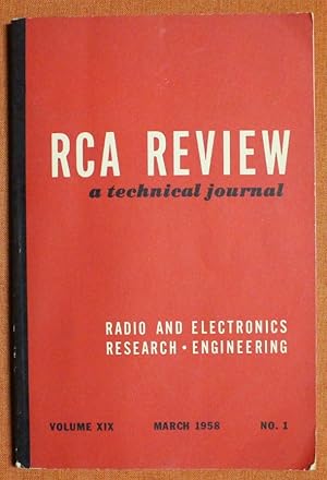 Seller image for RCA Review A Technical Journal vXIX n1 March 1958 for sale by GuthrieBooks