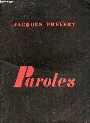 Imagen del vendedor de Paroles - Collection le point du jour. a la venta por Le-Livre