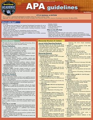 Seller image for APA Guidelines: A Quickstudy Laminated Reference Guide (Poster) for sale by BargainBookStores